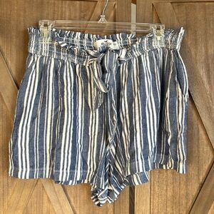 Hollister Ultra high-rise Striped Shorts XL Blue White
